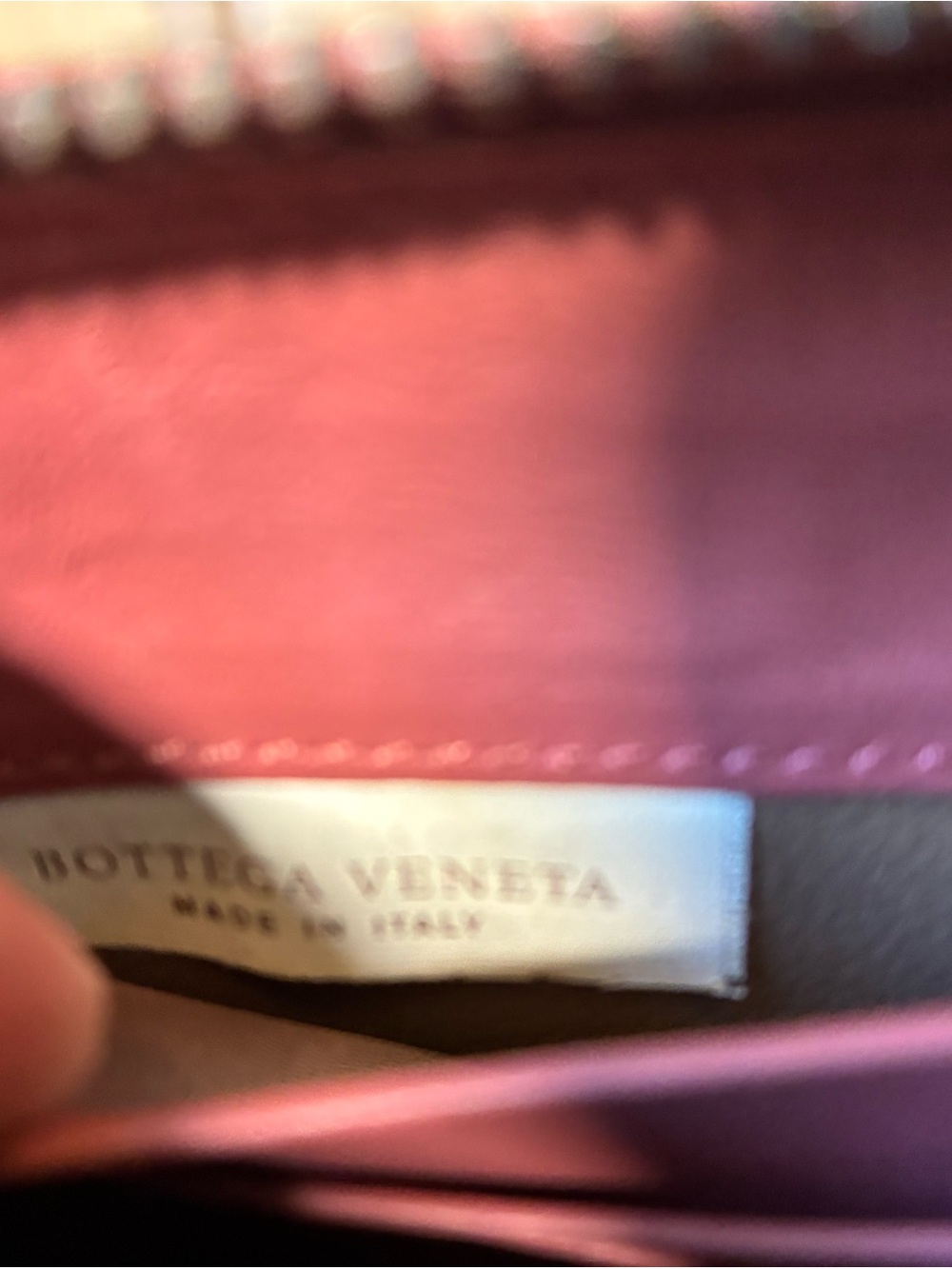 Bottega Veneta Pink and Burgundy Intrecciato Zip Wallet - Picture 6 of 14